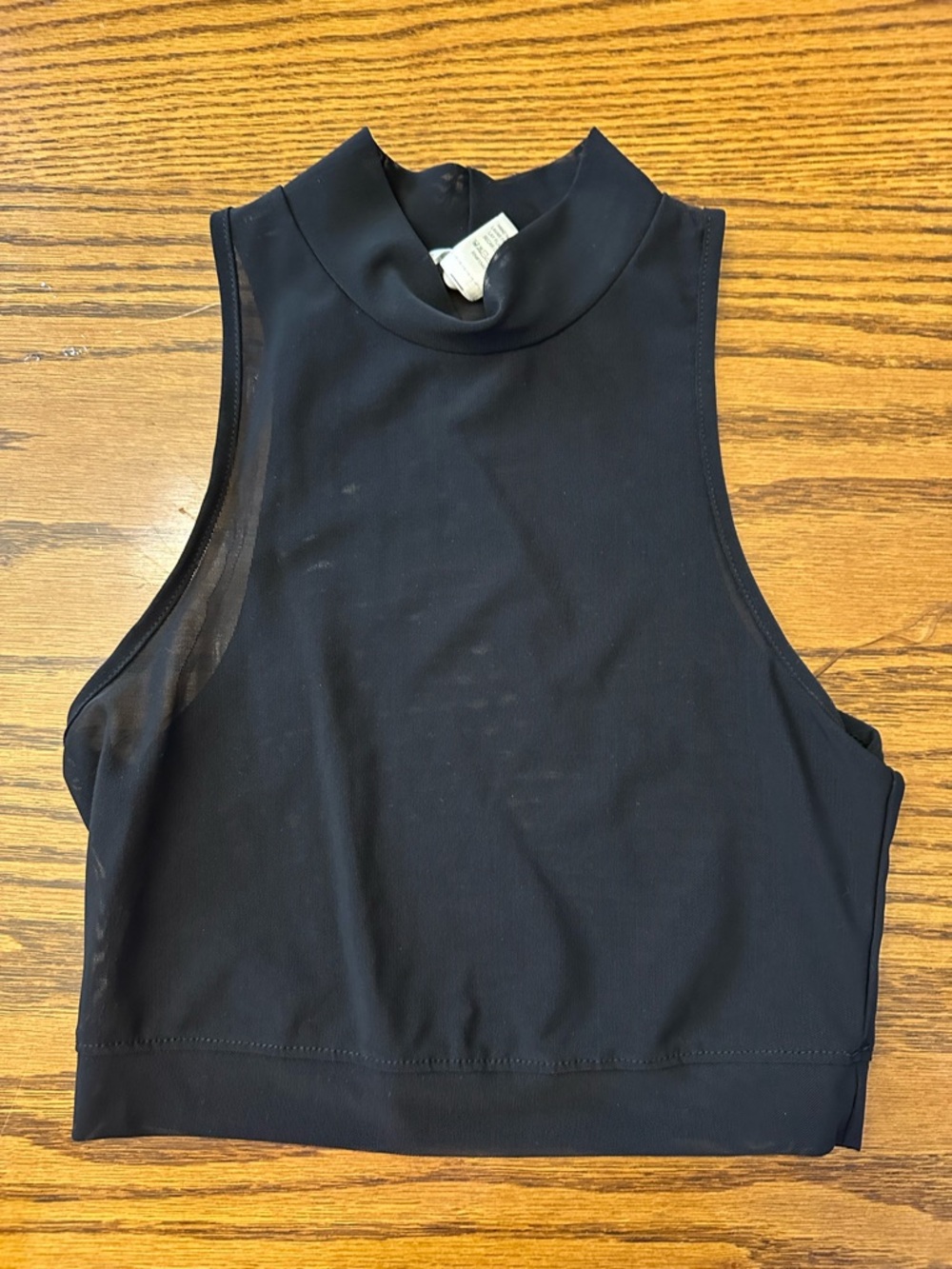 Bozzolo Black Mock Neck Crop Top